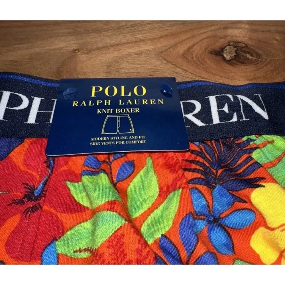Polo Ralph Lauren Floral Orange Print Cotton‎ Modal Knit Boxer
